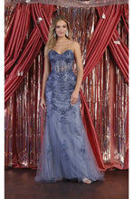Load image into Gallery viewer, LA Merchandise LA8013 Strapless Embellished Corset Formal Prom Gown - DUSTY BLUE - Dress LA Merchandise