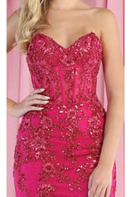 Load image into Gallery viewer, LA Merchandise LA8013 Strapless Embellished Corset Formal Prom Gown - - Dress LA Merchandise