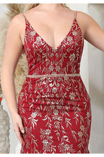 Load image into Gallery viewer, LA Merchandise LA8017 Sleeveless V-neck Glitter Mermaid Prom Gown - - Dress LA Merchandise