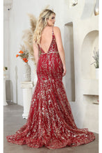 Load image into Gallery viewer, LA Merchandise LA8017 Sleeveless V-neck Glitter Mermaid Prom Gown - - Dress LA Merchandise