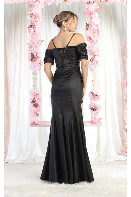 LA Merchandise LA8021 Formal Cold Shoulder Long Sheath Dress - - Dress LA Merchandise
