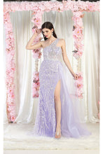 Load image into Gallery viewer, LA Merchandise LA8026 Side Cape Asymmetrical Evening Dress - LILAC - Dress LA Merchandise