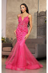 Load image into Gallery viewer, LA Merchandise LA8030 3D Floral Applique Special Occasion Formal Dress - FUCHSIA - Dress LA Merchandise