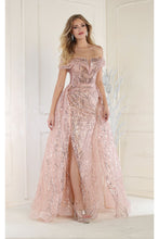 Load image into Gallery viewer, LA Merchandise LA8032 Special Occasion Evening Gown With Overlay Skirt - ROSE GOLD - Dress LA Merchandise