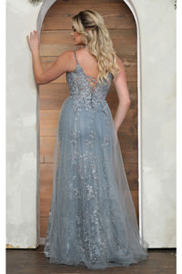 LA Merchandise LA8051 Spaghetti Straps Plunging V-neck Evening Gown - - Dress LA Merchandise