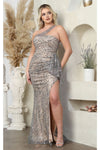 Load image into Gallery viewer, LA Merchandise LA8052 Embellished Asymmetrical Prom Formal Gown - SILVER NUDE - Dress LA Merchandise