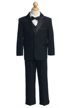 Load image into Gallery viewer, LA Merchandise LA8202 Classic Ring Boys 5 piece Black White Tuxedo - Black - Boys suits LA Merchandise