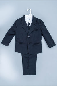 LA Merchandise LA8221 5 Piece Boy Striped Suit with Vest & Tie - - Boys suits LA Merchandise