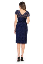 Load image into Gallery viewer, LA Merchandise LA974 Lace Stretch Short Sleeve Mother of Bride Dress - - LA Merchandise