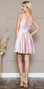 LA Merchandise LAABZ013S Simple Satin Short Bridesmaids Dress - - LA Merchandise