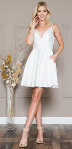 LA Merchandise LAABZ013S Simple Satin Short Bridesmaids Dress - OFF WHITE - LA Merchandise