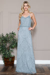 Load image into Gallery viewer, LA Merchandise LAAIN001 Long Embellished Spaghetti Straps Formal Gown - DUSTY BLUE - LA Merchandise