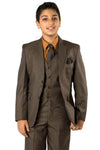 Load image into Gallery viewer, LA Merchandise LAB361SA 6 Piece Formal Boys Sharkskin Suit - OLIVE - Boys suits LA Merchandise