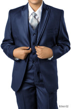 Load image into Gallery viewer, LA Merchandise LAB366SA 5 pc Formal Boys Houndstooth Pattern Suit - BLUE - Boys suits LA Merchandise
