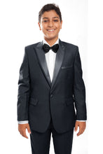 Load image into Gallery viewer, LA Merchandise LABT187SA 4 Piece Classy Boys Tuxedo Suit - NAVY WITH NAVY TRIM - Boys suits LA Merchandise
