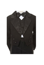Load image into Gallery viewer, LA Merchandise LADTX100 5 pc Boys Tail Tuxedo With Jacquard Bowtie &amp; Vest - - Boys suits LA Merchandise