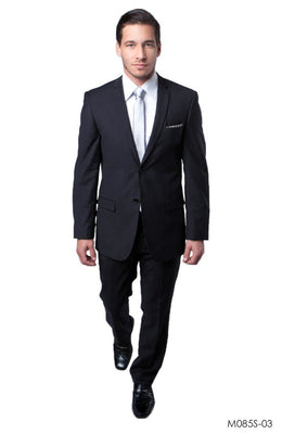 LA Merchandise LAM085SSA Men's Ultra Slim Fit Grey Suit - CHARCOAL - Mens Suits LA Merchandise