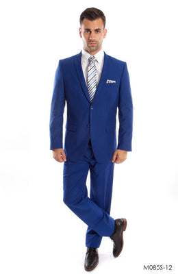 LA Merchandise LAM085SSA Men's Ultra Slim Fit Solid Suit - ROYAL BLUE - Mens Suits LA Merchandise