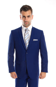 LA Merchandise LAM085SSA Ultra Slim Fit Blue Suit - INDIGO - Mens Suits LA Merchandise