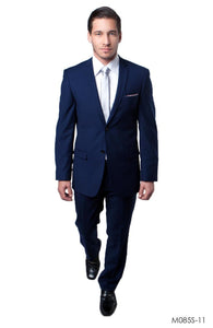 LA Merchandise LAM085SSA Ultra Slim Fit Blue Suit - NAVY BLUE - Mens Suits LA Merchandise