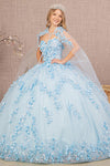 Load image into Gallery viewer, LA Merchandise LAS3103 Quinceanera Dress With Detachable Cape - BABY BLUE - Dress LA Merchandise