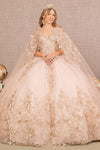 Load image into Gallery viewer, LA Merchandise LAS3104 3D Butterfly Appliques Ball Gown - ROSE GOLD - Dress LA Merchandise