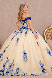 LA Merchandise LAS3105 3D Floral Applique Quince Dress - - Dress LA Merchandise