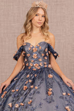 Load image into Gallery viewer, LA Merchandise LAS3106 Glitter Off Shoulder Floral Quince Gown - - Dress LA Merchandise