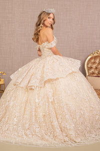 LA Merchandise LAS3112 Embroidered Lace Quince Gown - - Dress LA Merchandise