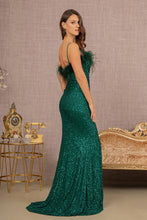 Load image into Gallery viewer, LA Merchandise LAS3113 Sleeveless Sweetheart Feather Sequin Formal Gown - - Dress LA Merchandise