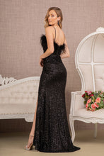 Load image into Gallery viewer, LA Merchandise LAS3113 Sleeveless Sweetheart Feather Sequin Formal Gown - - Dress LA Merchandise