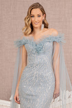 Load image into Gallery viewer, LA Merchandise LAS3120 Embellished long dress w/ Side Long Mesh Layer - - Dress LA Merchandise