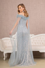 Load image into Gallery viewer, LA Merchandise LAS3120 Embellished long dress w/ Side Long Mesh Layer - - Dress LA Merchandise