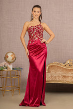 Load image into Gallery viewer, LA Merchandise LAS3125 Ruched Back Satin Mermaid Dress - BURGUNDY - Dress LA Merchandise