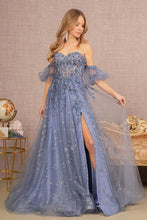 Load image into Gallery viewer, LA Merchandise LAS3126 A-line Embroidered Gown - SMOKY BLUE - Dress LA Merchandise