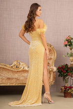 Load image into Gallery viewer, LA Merchandise LAS3149 Cold Shoulder Velvet Evening Gown - - Dress LA Merchandise