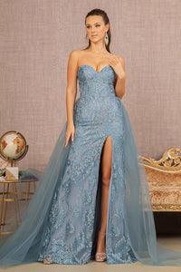 LA Merchandise LAS3156 Glitter Mermaid Dress w/ Detachable Mesh Train - - Dress LA Merchandise