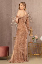 Load image into Gallery viewer, LA Merchandise LAS3159 Bishop Sleeve One Shoulder Sequin Formal Gown - - Dress LA Merchandise