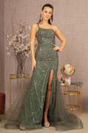 Load image into Gallery viewer, LA Merchandise LAS3161 Strappy Black Mermaid Prom Gown - GREEN - Dress LA Merchandise