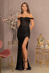 Load image into Gallery viewer, LA Merchandise LAS3162 Off Shoulder Embellished Sheer Corset Mermaid Formal Gown - BLACK - Dress LA Merchandise