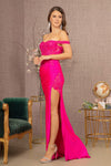 Load image into Gallery viewer, LA Merchandise LAS3162 Off Shoulder Embellished Sheer Corset Mermaid Formal Gown - FUCHSIA - Dress LA Merchandise