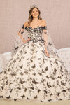 Load image into Gallery viewer, LA Merchandise LAS3167 3D Butterfly Applique Quinceanera Gown - CHAMPAGNE GOLD - Dress LA Merchandise