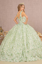 Load image into Gallery viewer, LA Merchandise LAS3173 3D Flower Mesh Ball Gown w/ Corset Back - - Dress LA Merchandise