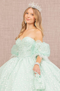 LA Merchandise LAS3176 Detachable Short Puff Sleeves Quinceanera Dress - - Dress LA Merchandise