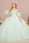 Load image into Gallery viewer, LA Merchandise LAS3176 Detachable Short Puff Sleeves Quinceanera Dress - MINT - Dress LA Merchandise