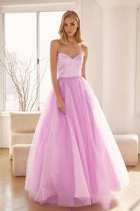 LA Merchandise LAT265 Strapless A-line Pageant Formal Prom Ball Gown - HOT PINK - LA Merchandise