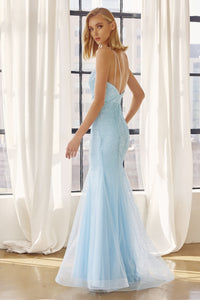 LA Merchandise LAT271 Shiny Prom Mermaid Formal Special Occasion Gown - - LA Merchandise