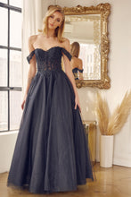 Load image into Gallery viewer, LA Merchandise LAT280 Off Shoulder Pageant Long Formal Evening Gown - BLACK - LA Merchandise