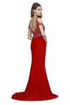 Load image into Gallery viewer, LA Merchandise LAT660 Detailed Cold Shoulder Red Long Prom Dress - - LA Merchandise