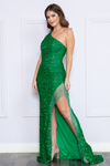 Load image into Gallery viewer, LA Merchandise LAY8984 One Shoulder Sexy Sequin Dress with Fringe - JADE - LA Merchandise